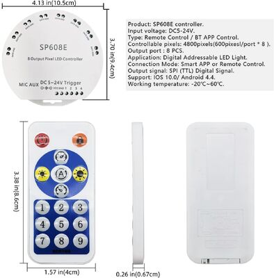 SP608E SPI App Smart LED Controller Music Sync RF Remote Pixel Control