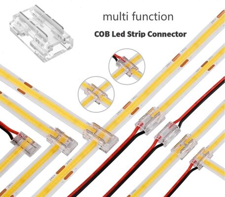 Solderless COB LED Strip Connector 2Pin 8mm 10mm Tape Light Quick Connect